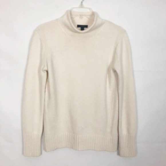 J. Crew Sweaters - J. CREW Wool Cashmere Blend Mock Neck Cream Sweater